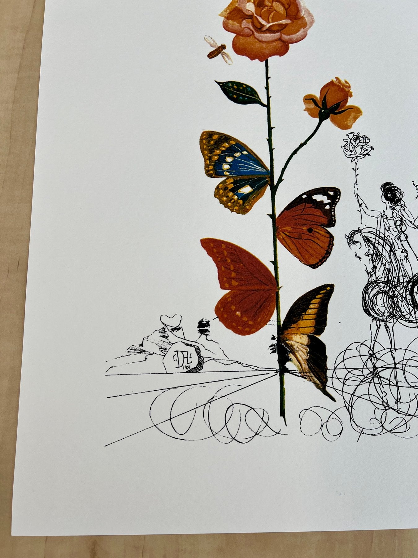 Salvador DALÍ. Flora Dalinae: Rosa Papillonacea, 1979. Litografía serie limitada