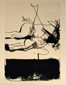 Manolo MILLARES. Figura II, de Poemas de Amor, 1969. Grabado original (punta seca)