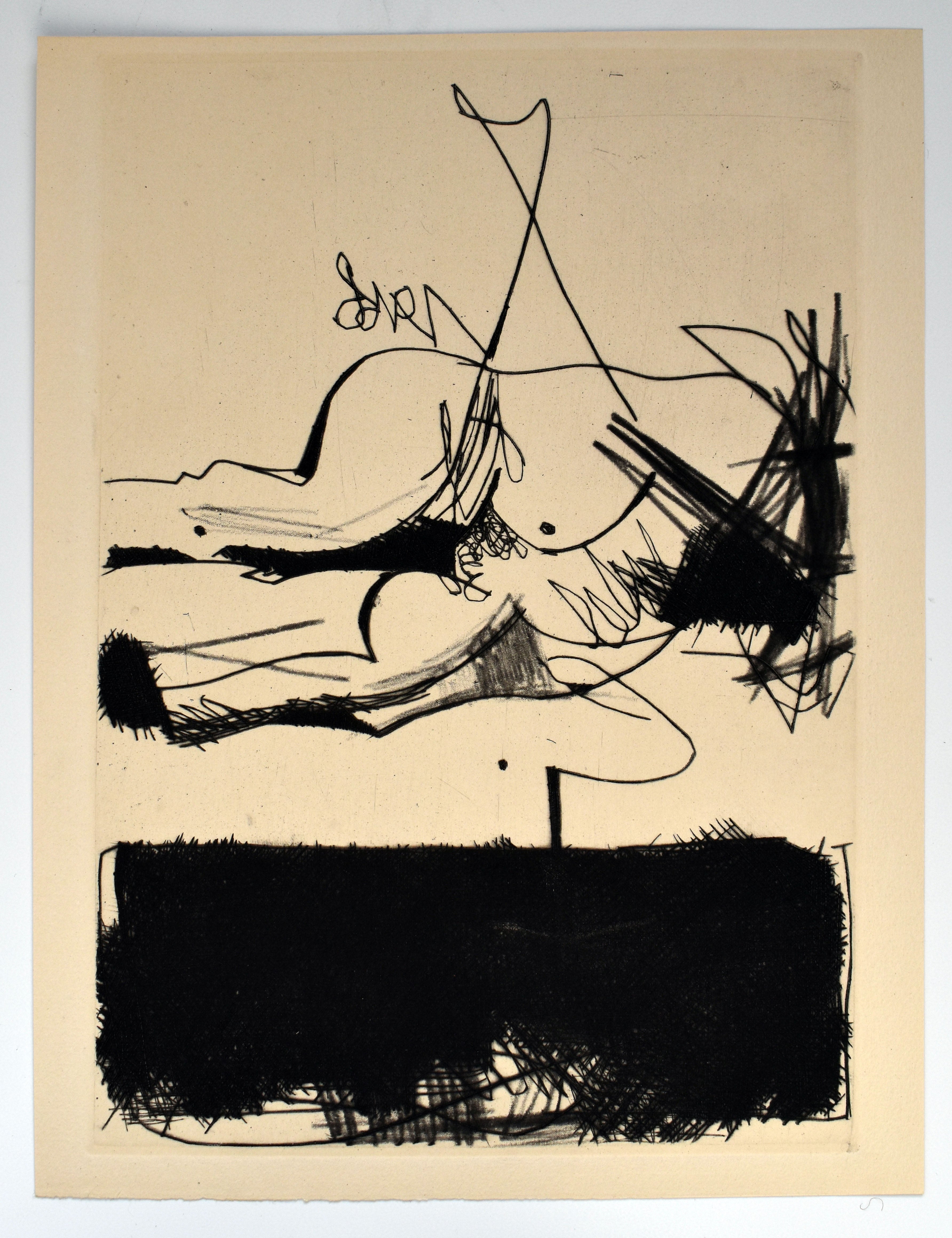 Figure II, from Poemas de Amor, 1969. Original etching (drypoint)