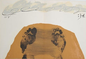 Deux pieds sur ocre, 1972. Original DLM lithograph