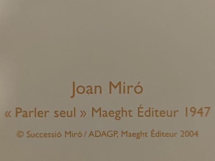 Joan MIRÓ. Parler seul. Composition 298, 2004. Litografía